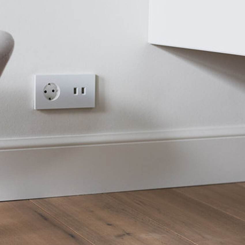 Power RJ45 outlet - fer forgé rosé - 3-gang - Qoratech