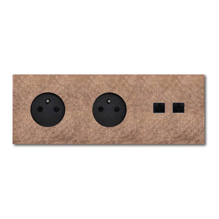 Power RJ45 outlet - fer forgé rosé - 3-gang - Qoratech