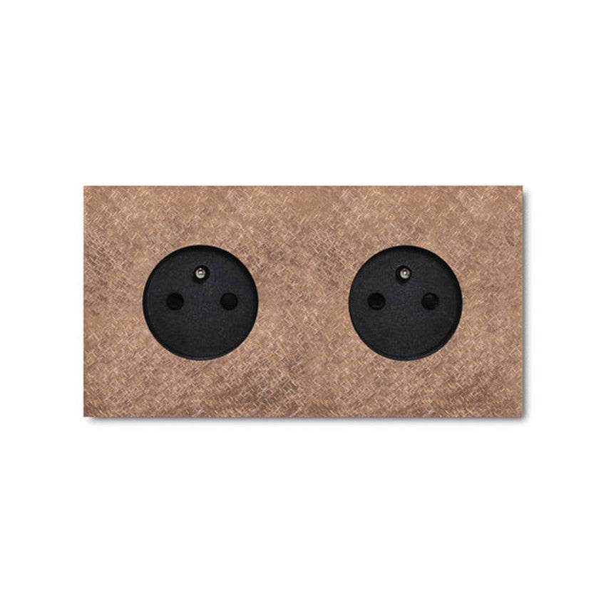 Power outlet - fer forgé rosé - 2-gang - Qoratech
