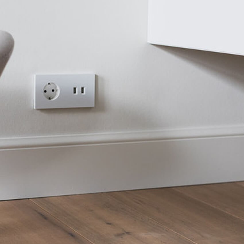 Power RJ45 outlet - fer forgé rosé - 3-gang