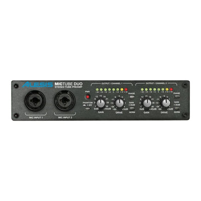 Alesis MICTUBEDUO Stereo Tube Mic Preamp – Dual Channel Warmth & Vintage Tone - Qoratech