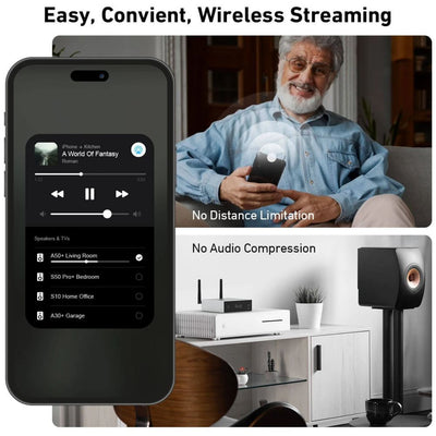 Arylic A50+ 50W x 2 Wireless Streaming Stereo Amplifier - Qoratech