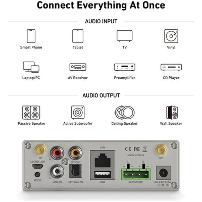 Arylic A50+ 50W x 2 Wireless Streaming Stereo Amplifier - Qoratech