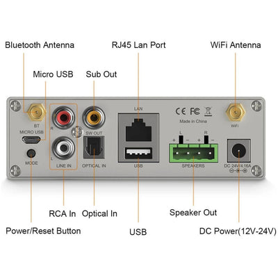 Arylic A50+ 50W x 2 Wireless Streaming Stereo Amplifier - Qoratech
