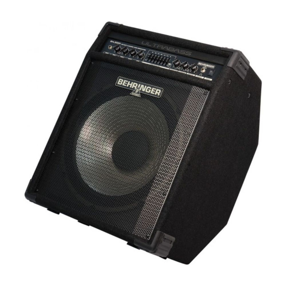 Black Behringer amplifier on a white background