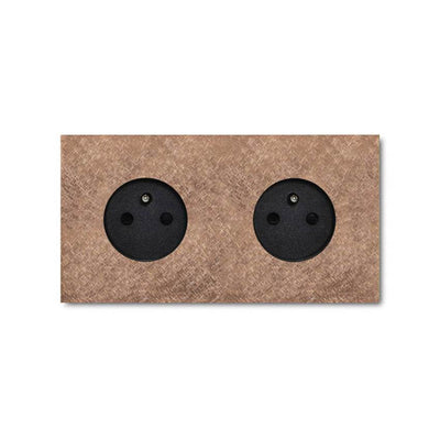 Power outlet - fer forgé rosé - 2-gang - Qoratech