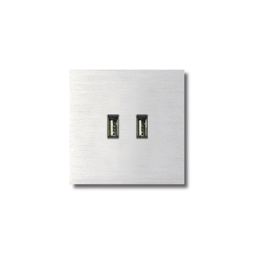 USB outlet - brushed aluminium