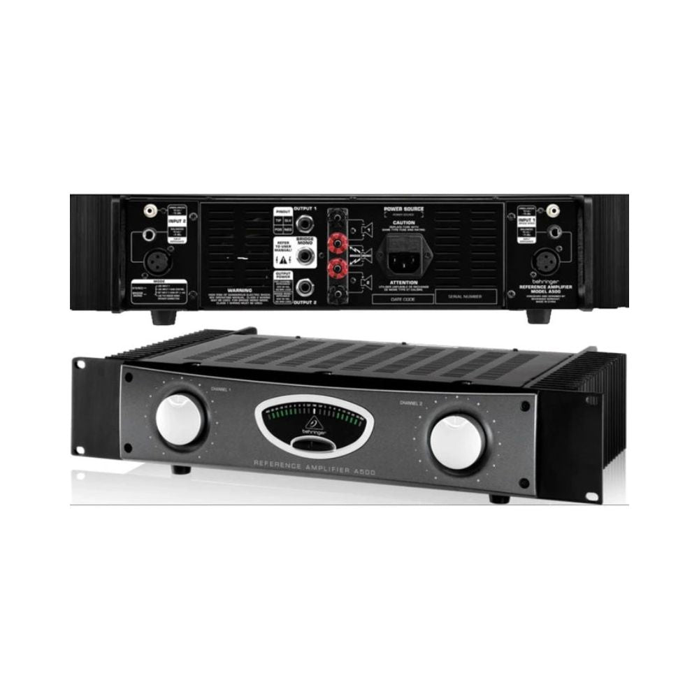 Two audio amplifiers on a white background